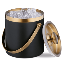 Ice Bucket, Stainless Steel, Double-Walled, Ice Bucket with Lid & Handle, 2 L, Ice Cube Bucket