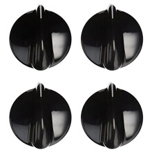 Lot de 4 boutons de cuisinière, bouton de commande de brûleur, boutons de plaque de cuisson à gaz noirs WB03T10236