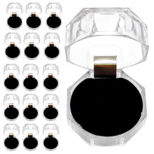 Lot de 20 boîtes de rangement en plastique pour bagues et boucles d'oreilles, présentoir à bijoux.