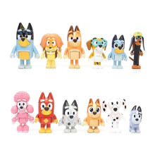 Tecknad Animation Bluey Playtime Toys Modellfigurer Barnleksak 12 ST