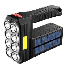 Draagbare zaklamp met 8 LED's, oplaadbaar op zonne-energie, geschikt voor buitengebruik, noodgevallen, gebruik op zee en op de boot.