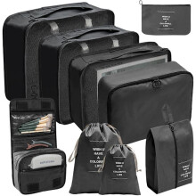 Set Packing Cubes Travel Bags Packing Organizers For Travel Accessories black