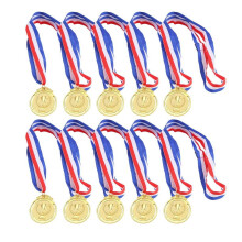 Médailles en métal avec ruban, style or, argent ou bronze, pour récompenser les performances sportives, scolaires ou toute compétition.