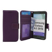 Nieuwe Standcase Wallet compatibel met Samsung Galaxy A3 2016 Paars