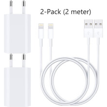 (2x) 2 m Lightning-Ladekabel kompatibel mit iPhone 13/12/11/Xs/Max/X/8/7/6/5SE (4er-Pack) 2 Meter