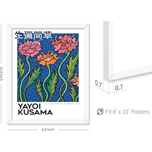 KSIW- Vintage Αφίσα Kusama - Ρετρό Εκτύπωση Pop Art, 8x10 Λευκό Χωρίς Πλαίσιο - Διακόσμηση Τοίχου 1