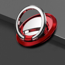 360 drehbarer Fingerring-Handyhalter mit Griff für universelle magnetische Autohalterung, Handy-Rückseitenaufkleber | Rot