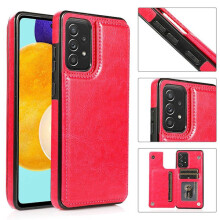 Kompatibel mit Samsung Galaxy A52 – Stilvolle NKOBEE-Hülle mit Kartenhalter in Rosarot