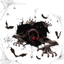 Grande vente d'autocollants XIUH ! Décorations d'Halloween : affiches effrayantes, autocollants muraux terrifiants et autocollants sanglants pour