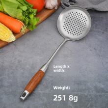 Ensemble d'ustensiles de cuisine en acier inoxydable 304, comprenant casseroles, cuillères et louches à long manche épais en bois de poire, pour