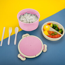 Liquidation ! Boîte à lunch Bocqde pour la rentrée scolaire, bol à soupe à double couvercle étanche, idéale pour les élèves et la famille -