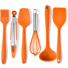 Cooking Tool Sets 6pcs/Set Silicone Cooking Utensils Kitchen Cookware Utensil Set Non-Stick Spatula Kitchen Tools Silicone Cook Gadgets-Orange