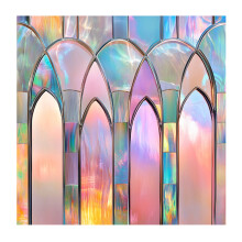 Yesbay Stained Glass Static Window Film Privacy Sun Blocking Glass Cling Waterproof PVC Home Office Bathroom Window Covering Film