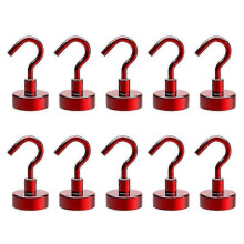 Confezione da 10 ganci magnetici per casa, cucina, ufficio, garage, resistenti, colore rosso.