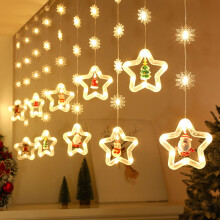 Clearance! 120 LED Star Curtain Lights, 10ft Connectable Christmas String Lights for Indoor Outdoor, Window, Party, Wedding Decor