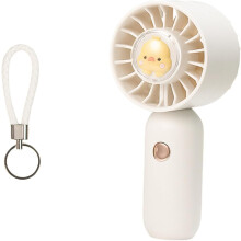 Portable Mini USB Handheld Fan with 3 Speeds, Pocket Desk Fan with Buckle for Travel and Office (White)