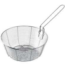 Stainless Steel Deep Fryer Basket with Handle for Oil Draining and Frying 22x10x15.5 cm