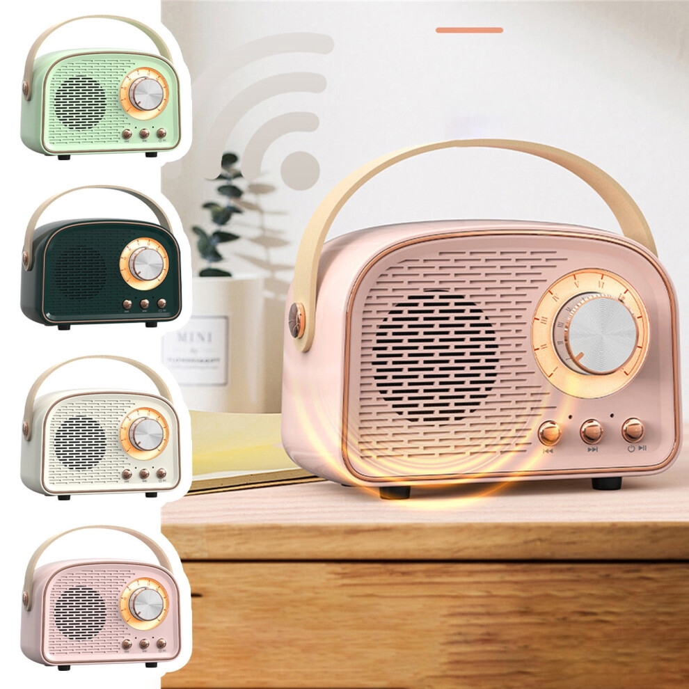 Jacenvly New Portable Bluetooth Speaker Compatible With Fm, Usb, Sd, Aux - Mini Wireless Retro Speaker With Rich Bass & Clear Stereo Sound - Green 9083649056950