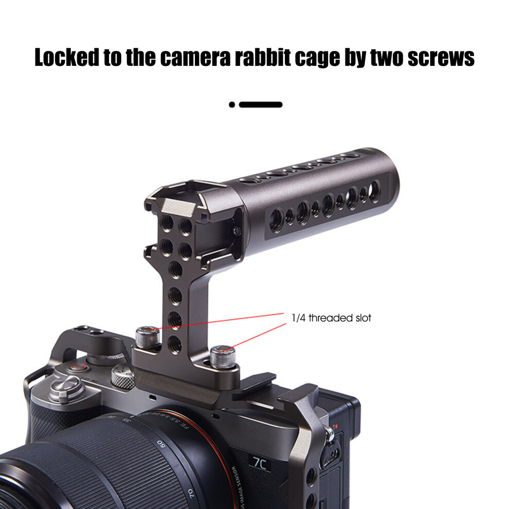 Susuchens Camera Cage Handle Universal Anti-Deflection Ergonomic Aluminum Alloy Camera Cold Shoe Handle For Photography Black 9083649056806