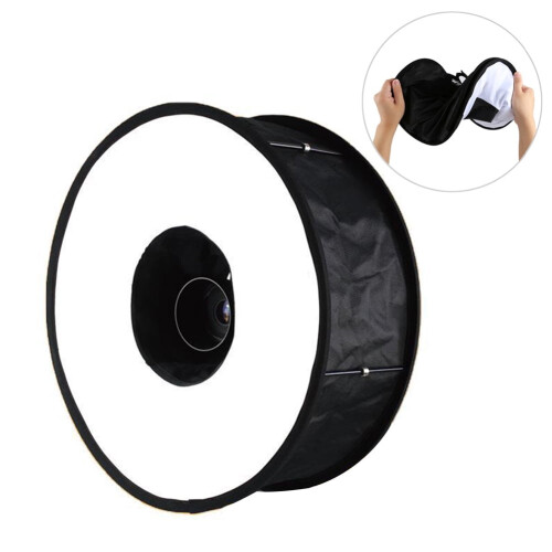 SUSUchens 45cm Portable Foldable Camera Flash Diffuser Soft Box Photography Accessory Black