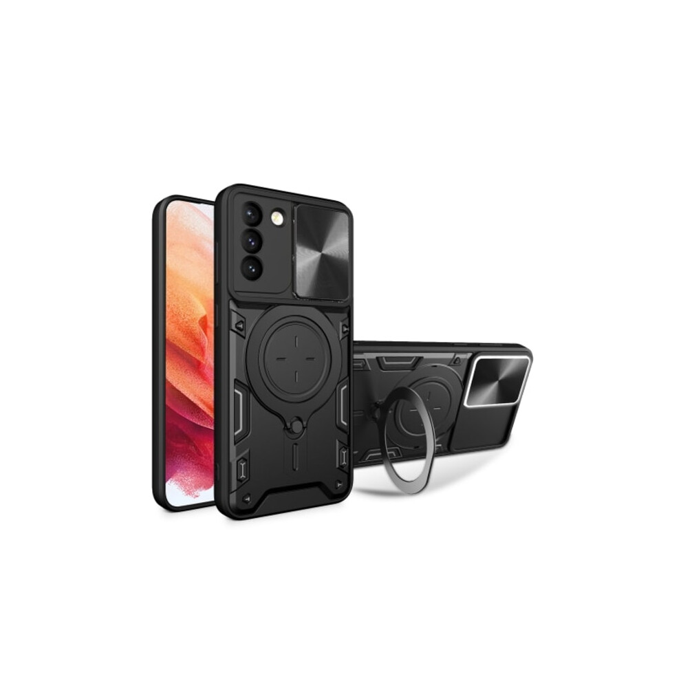 Compatible With Samsung Galaxy S21+ 5G Case With Cd Texture, Sliding Camshield And Magnetic Holder Black 9083649057933