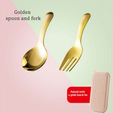 Outdoor Tourism 304 Stainless Steel Portable Tableware CHILDREN‘S Tableware Dessert Tableware Spoon and Fork Combination