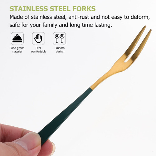 8 Pcs Fork Small Dessert Forks Cake Decorations Mini Spoons Stainless Restaurant 1