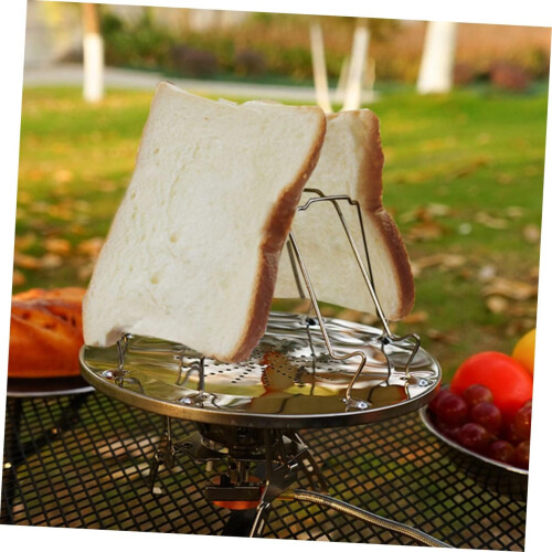 Stainless Steel Toaster Rack with Even Heat Distribution, Foldable for Camping and Kitchen Use 2