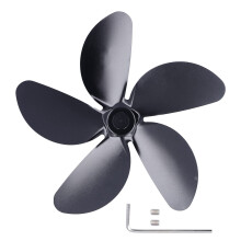 Universal Aluminum Stove Fan Blade Replacement for Fireplace, 5 Leaf Heat Powered Design