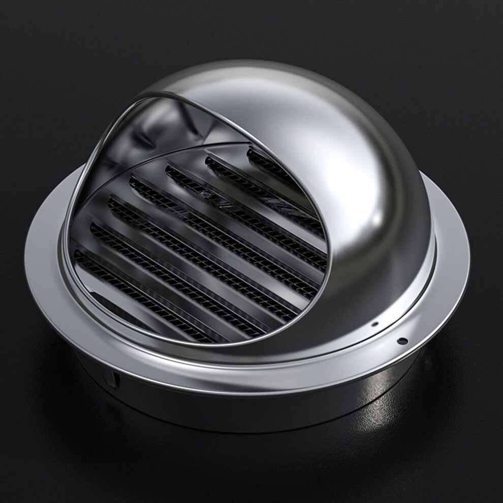 Stainless Steel Vent Hood 150Mm Weatherproof Round Louver Exhaust Cover With Mesh For Outdoor Wall 9174973032489