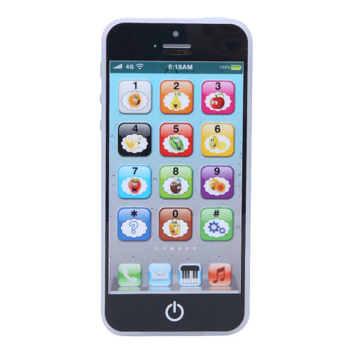 Baby Learning Phone Toy - Music Light Touchscreen Mobile - Black 1