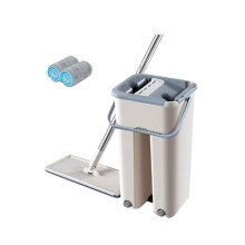 Spin Mop with Bucket and Flat Squeeze Microfiber Head for Home Kitchen Floor Cleaning