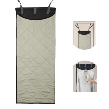 Over the Door Ironing Board Pad, Foldable Heat Resistant Travel Clothes Steaming Mat with Glove