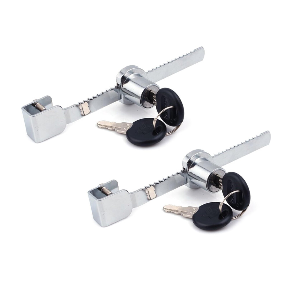 2Pcs Sliding Glass Door Lock With Key, Durable Steel Display Cabinet Lock For Secure Glass Doors 9164114679208