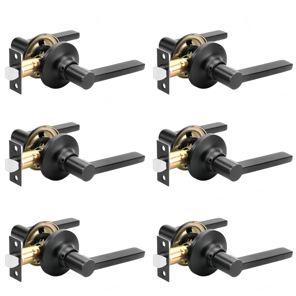 Matte Black Passage Door Lever Handle Set, Nonlocking Reversible Interior Handles For Hallway And Closet 9113335066434