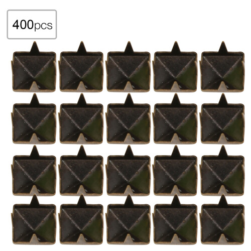 400 Sets DIY Leathercraft Spike Rivets 4MM-7MM Square Spike Studs Bronze 2