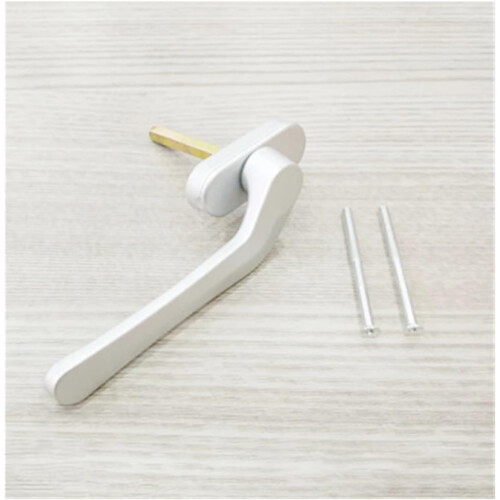 White Steel Window Handle for Folding Door, Ergonomic Flat Design, Left Open Compatible 1