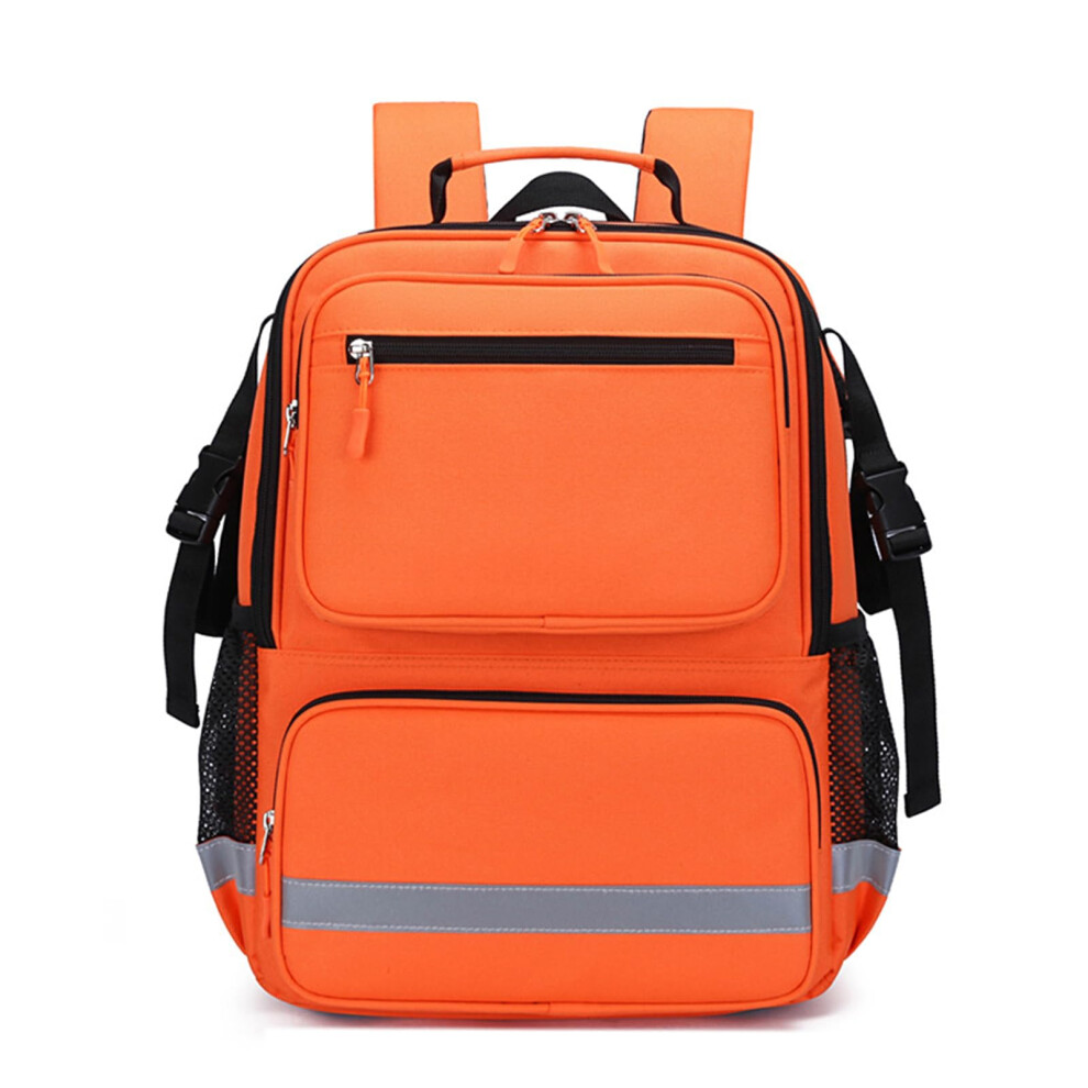 Large First Responder Trauma Bag First Aid Kit Backpack Waterproof Nylon Oxford with Reflective Strips Orange