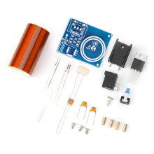 Elektrisches DIY-Teslaspule-Kit mit LED-Funken & Fernbedienung, kompakte Größe, DC12V Stromversorgung