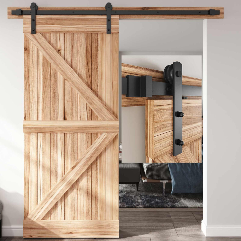 4Ft Heavy Duty Barn Door Hardware Kit With Smooth Quiet Sliding Track For 24In Single Door 9113335067851