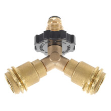 Propane Tank Splitter Y Adapter with Dual Outlet Brass Connector for Grill and Camping Stove