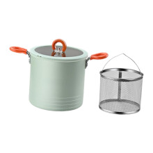 Deep Fryer Pot with Strainer Basket and Lid, 3L Stainless Steel Frying Pan for Home Kitchen Outdoor Cooking
