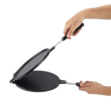 Waffle Cone Maker NonStick Egg Roll Pan Aluminum Alloy for Gas Stove with HeatResistant Handle