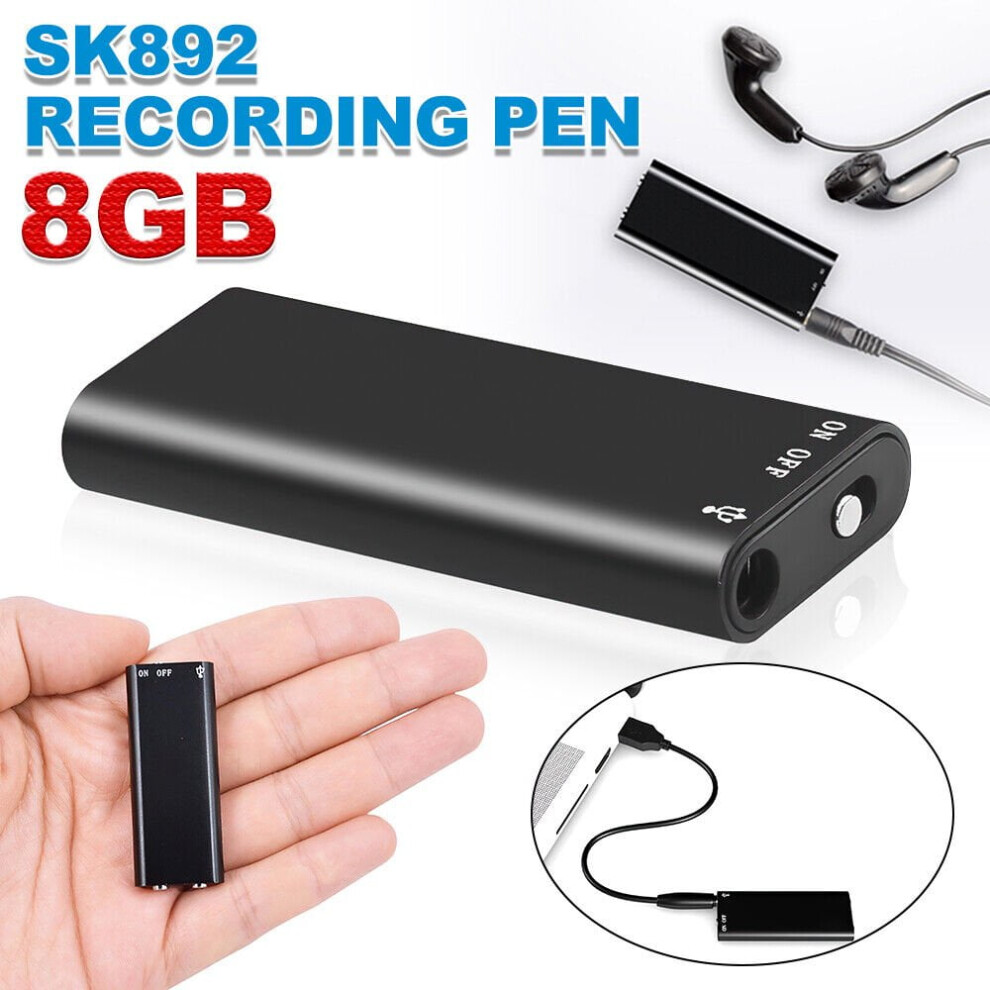 Junwell Hidden Mini Audio Voice Recorder Listening Device 96 Hours 8Gb Bug Recording 9110895278482