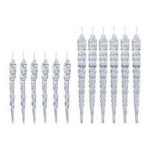 Clear Icicle Christmas Ornaments - Set of 12 Shatterproof Icicles for Christmas Tree Hanging Decorations crafts -12 & 15cm