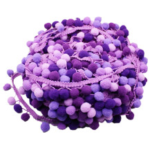 Eease Purple Pom Pom Trim Fringe: 4.5m DIY for Dress Scarf Hat Curtain