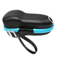 Razor Travel Case Blue PU Leather Electric Shaver Organizer with Double Zipper and Mesh Pocket