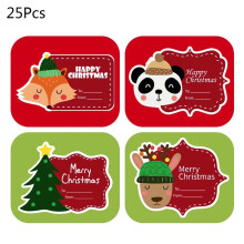 Shinycome 100pcs Merry Christmas Stickers Writable Name Tags Xmas Sticker Write On Labels