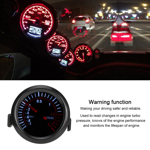12V Universal 52mm Turbo Boost Gauge, Metal, Auto Sensor 2