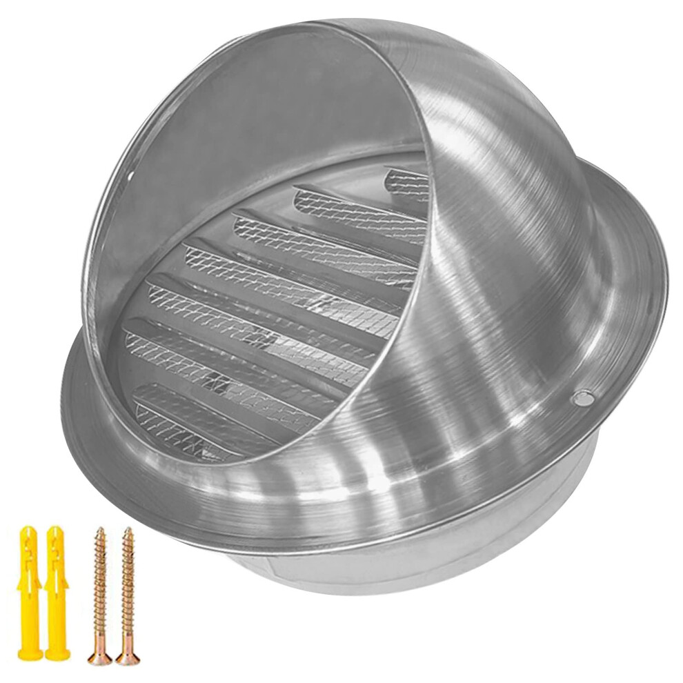 Round Soffit Air Vent 304 Stainless Steel Louvered Grille With Mesh Screen For Wall Or Ceiling 125Mm 9070919074615